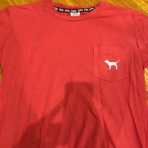 VS pink logo dog shirt